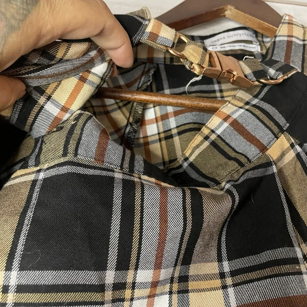 Urban Outfitters Y2K‎ Mini Skirt Small Brown Plaid Schoolgirl Academia Pleated